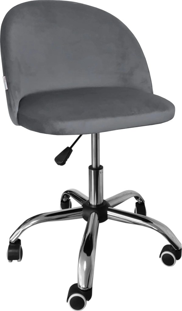 Fotel obrotowy COLIN krzesło biurowe fotel ergonomiczny do biurka : Kolor Stelaża - Chrom, Kolor tkaniny - VELVET - BL14, Typ siedziska - Siedzisko obrotowe 360°, Typ tkaniny - Velvet