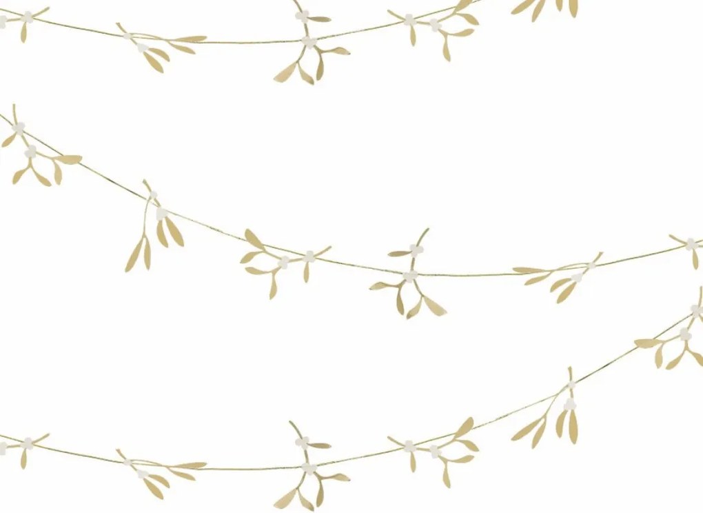 Girlanda świąteczna GOLD MISTLETOE 5 m, złota