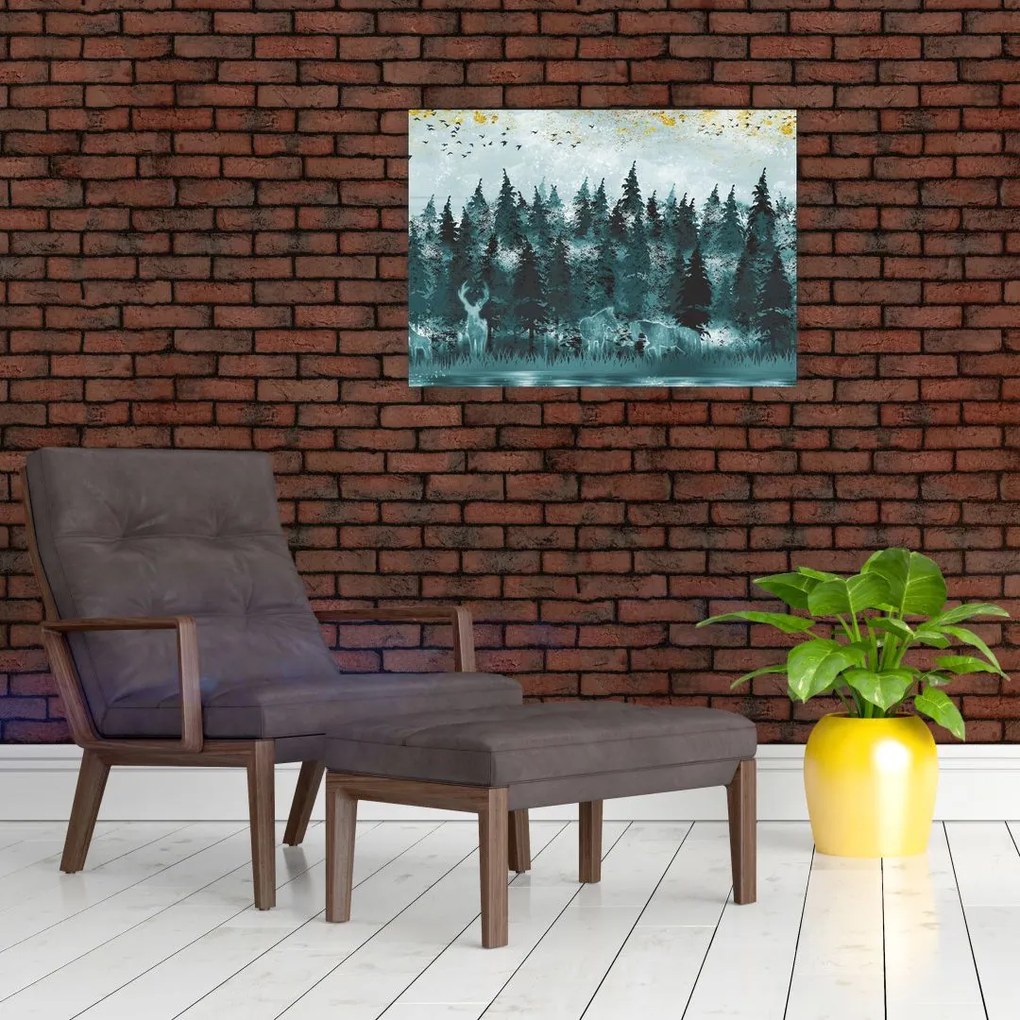 Obraz - Zwierzęta w lesie (70x50 cm)
