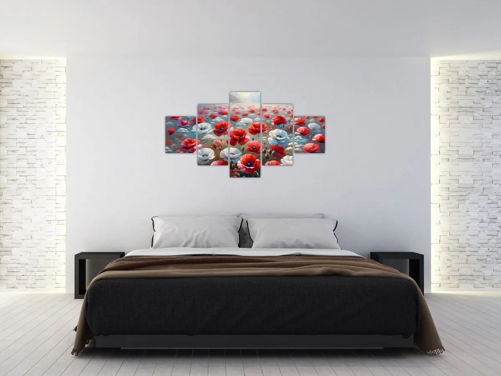 Obraz - Pole maków (125x70 cm)
