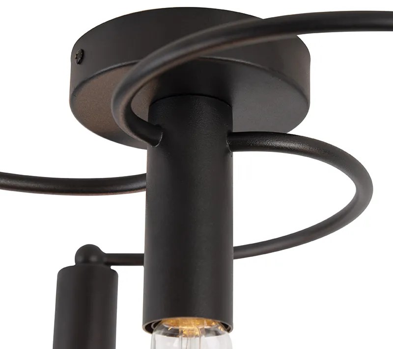 Lampa sufitowa w stylu art deco czarna 4-światłowa - Facil Nowoczesny Oswietlenie wewnetrzne