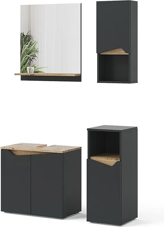 Zestaw mebli łazienkowych antracyt 60x35x57 marelle