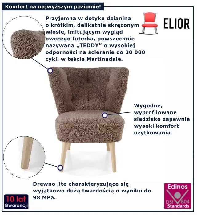 Brązowy fotel wypoczynkowy D9-F81