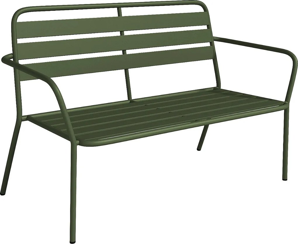 Metalowa ławka ogrodowa - Khaki - MIRMANDE