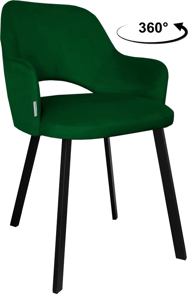 Krzesło Milano tkanina Welur noga metalowa : Kolor nogi - Czarna profil, Kolor tkaniny - VELVET - MG25, Typ siedziska - Siedzisko obrotowe 360°