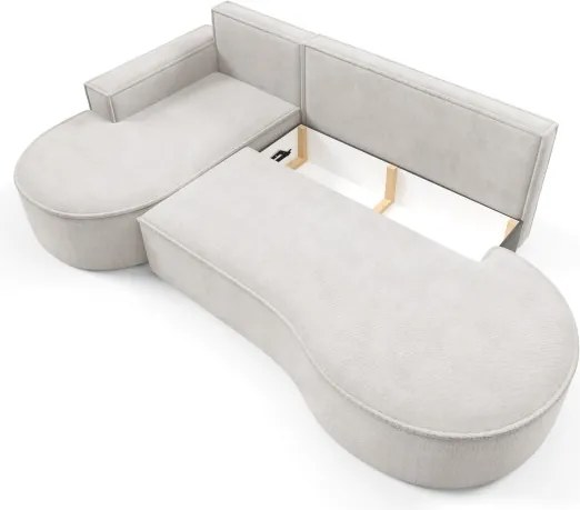 Narożnik MOLLY Lewostronny z funkcją spania, wolnostojący tkanina CURIO 02 Biały