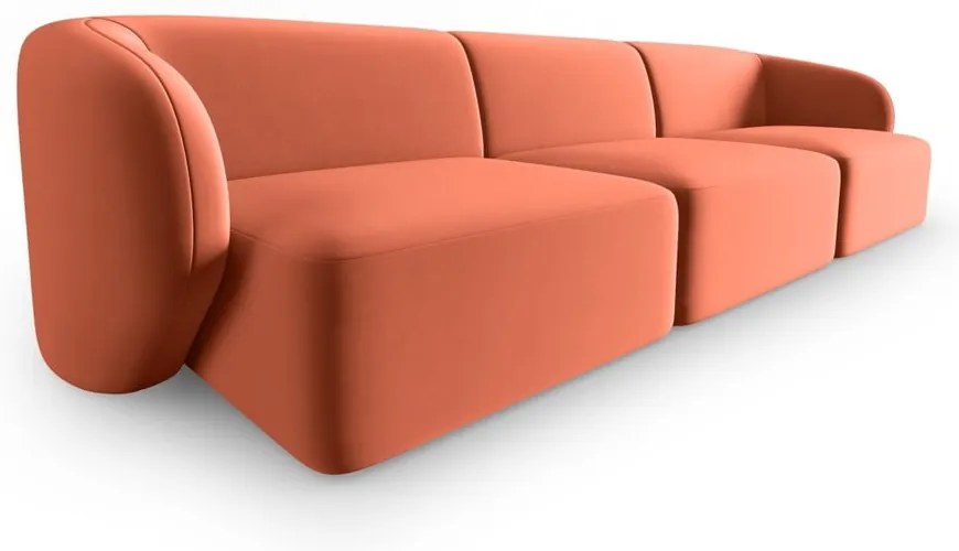 Różowa aksamitna sofa 266 cm Paolo – Milo Casa
