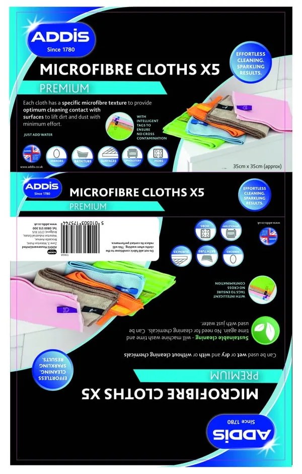 Ścierki zestaw 5 szt. z mikrowłókna – Addis
