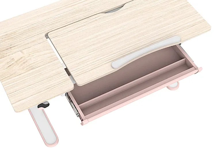 Różowe biurko dla dzieci elektryczne z nadstawką B4-Z37