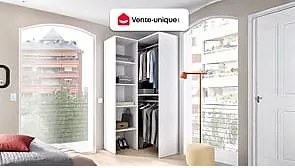 Garderoba narożna - szer. 79 cm - Biały - FERDINAND