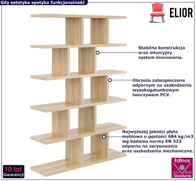 Skandynawski Regał Wiszący Lub Stojący Dąb Sonoma M1-R69