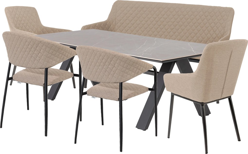 Doppler NOVA PARIS LIKA-TEX® mocca, +1+1 ogrodowy zestaw wypoczynkowy 2+2