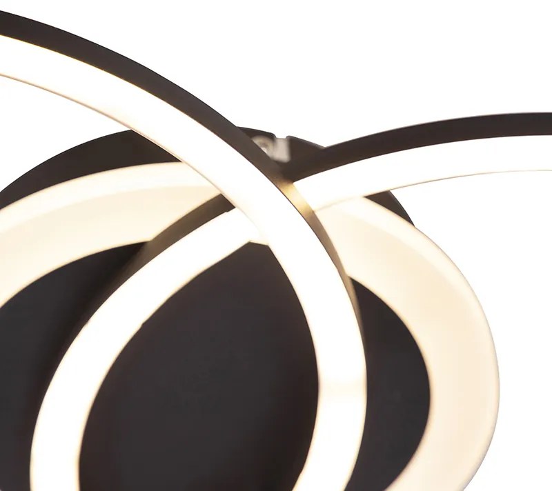 Designerska lampa sufitowa czarna z wbudowanym LED 3-stopniowym ściemniaczem - VeniDesignerski Oswietlenie wewnetrzne
