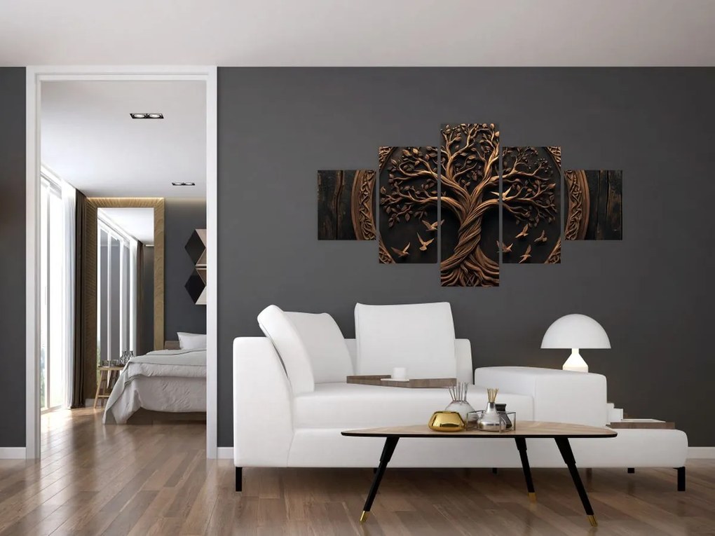 Obraz – Drewniane drzewo życia (125x70 cm)
