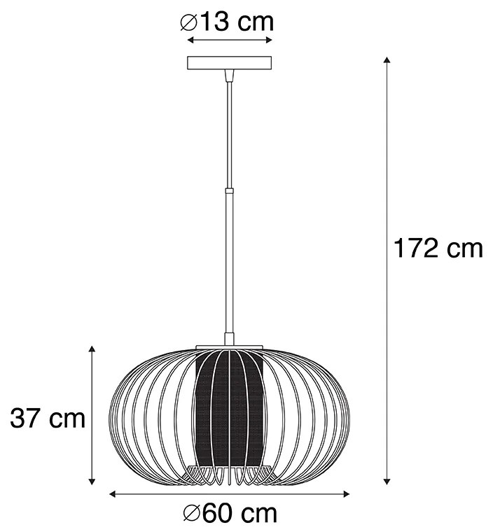 Designerska lampa wisząca złota z czarnym 60 cm - MarnieDesignerski Oswietlenie wewnetrzne