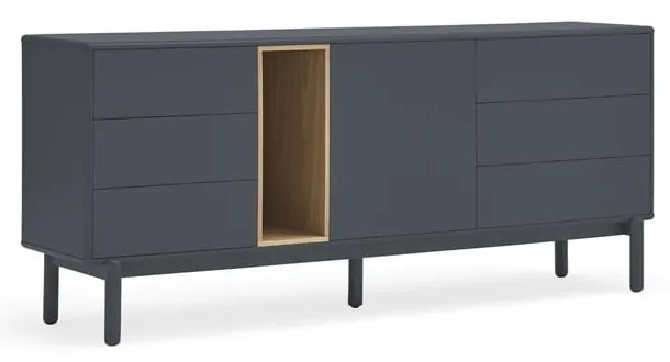 Ciemnoszara wysoka komoda 180x76 cm Corvo – Teulat