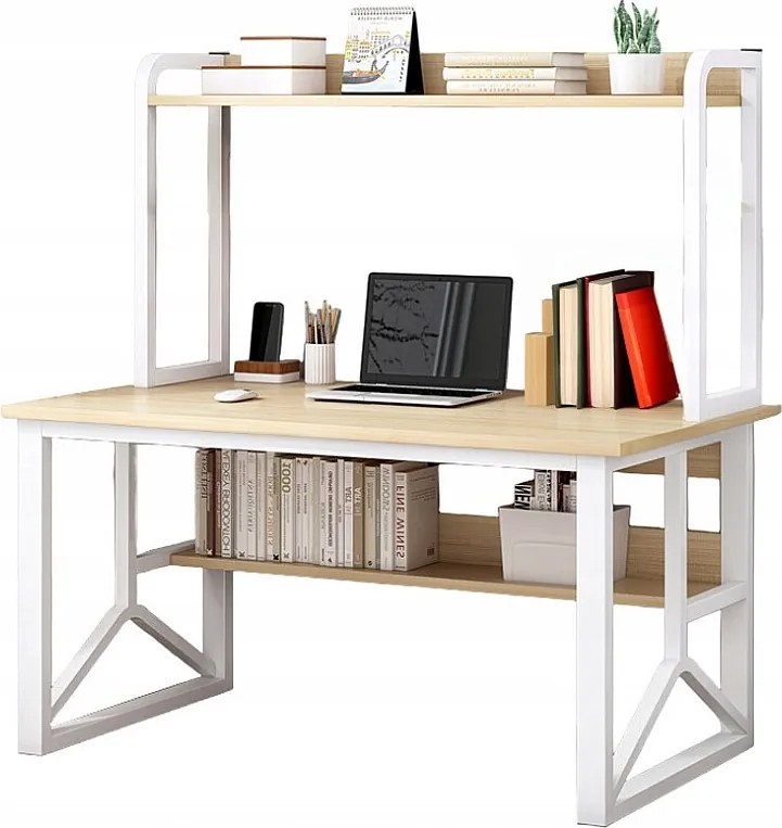 Biurko komputerowe jasny dąb laptop stolik gamingowe nowoczesne 120 cm