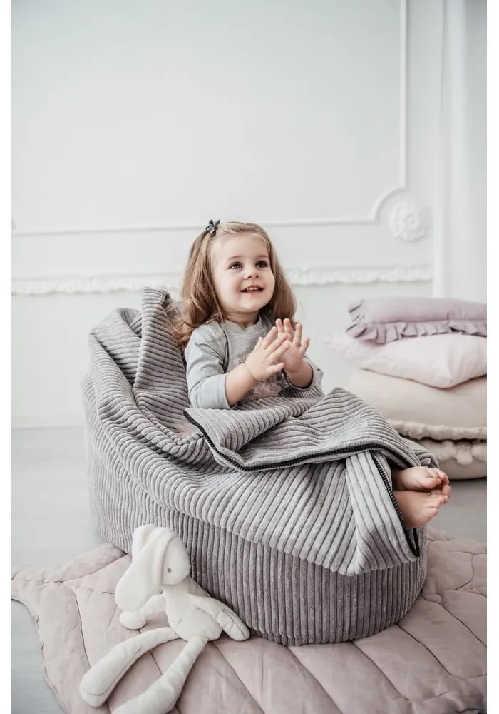 Brązowy dziecięcy worek do siedzenia z materiału bouclé Cocoon 120 – SLOWDOWN