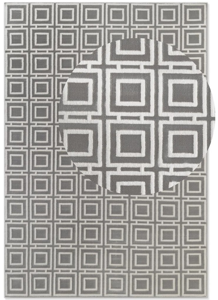 Dywan nowoczesny Perles romby szaro-kremowe 200 cm x 280 cm