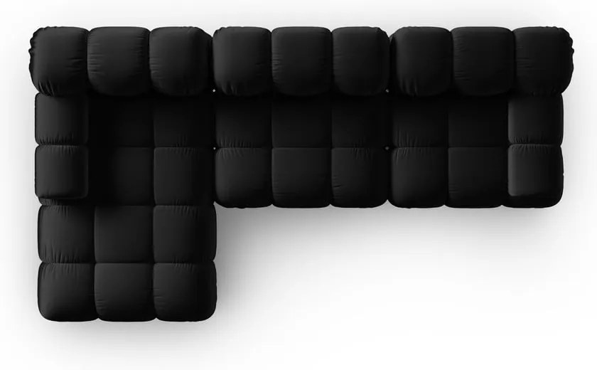 Czarna aksamitna sofa 285 cm Bellis – Micadoni Home