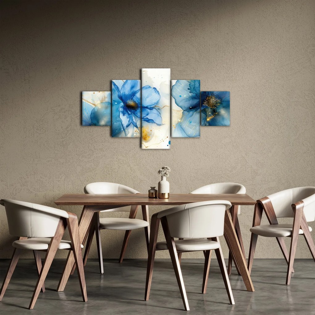 Obraz - Kwiatowy, malowany tuszem (125x70 cm)