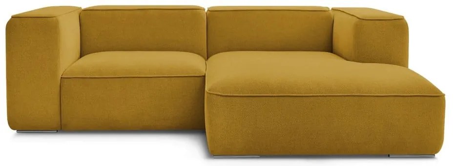 Narożnik z materiału bouclé w kolorze ochry (prawostronny) Zephyr – Bobochic Paris