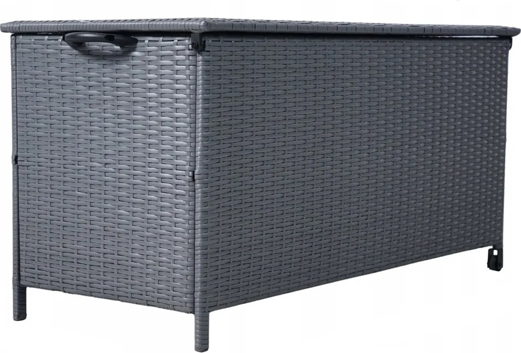 Skrzynia ogrodowa na poduszki z technorattanu XL-SD-L, 133x56x64 cm, kolor szary