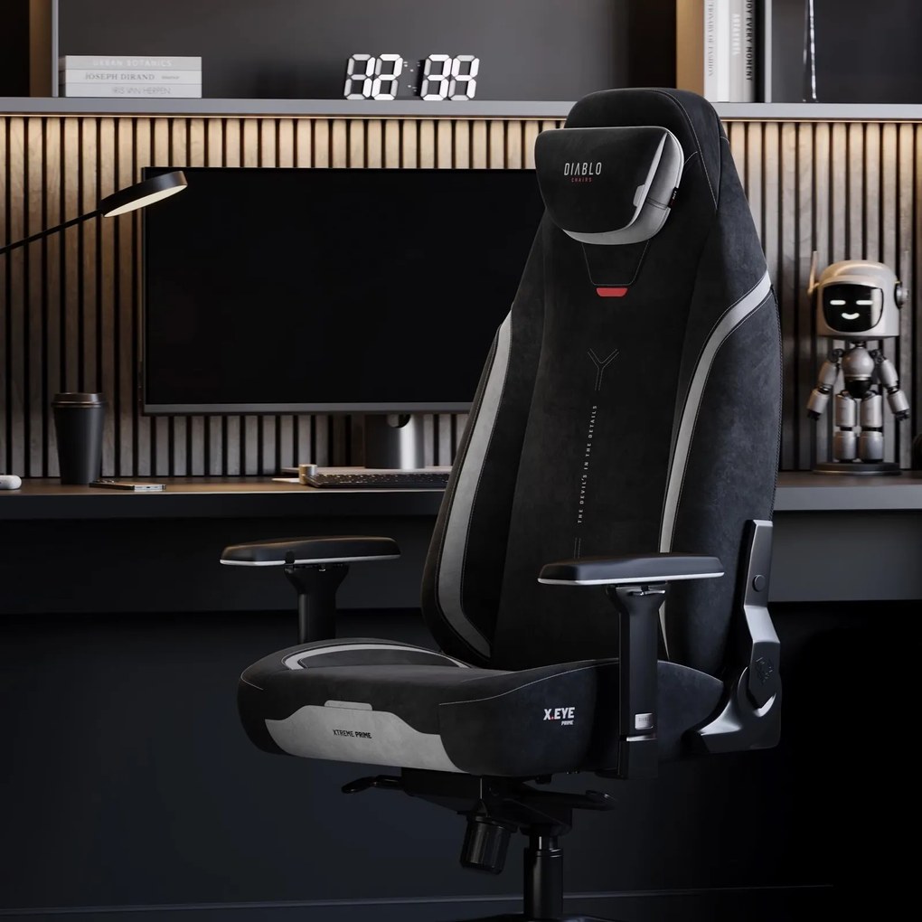 Fotel gamingowy materiałowy Diablo X-Eye Prime Normal Size, Burned Black