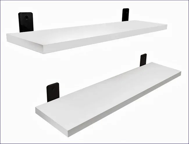 Komplet 2 białych półek ściennych 55 cm K4-H11