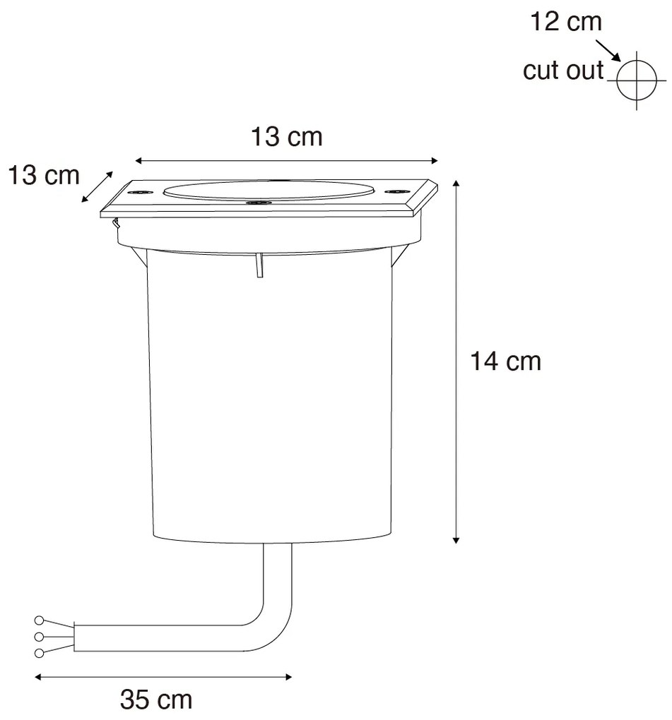 Zestaw 4 reflektorów gruntowych zewnętrznych czarnych kwadratowych regulowanych IP65 - Delux