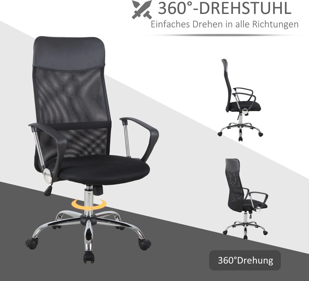 Vinsetto Krzesło Biurowe do Biurka Regulowane na Wysokość Funkcja Nachylenia 60x60x92cm Kremowe | Aosom PL