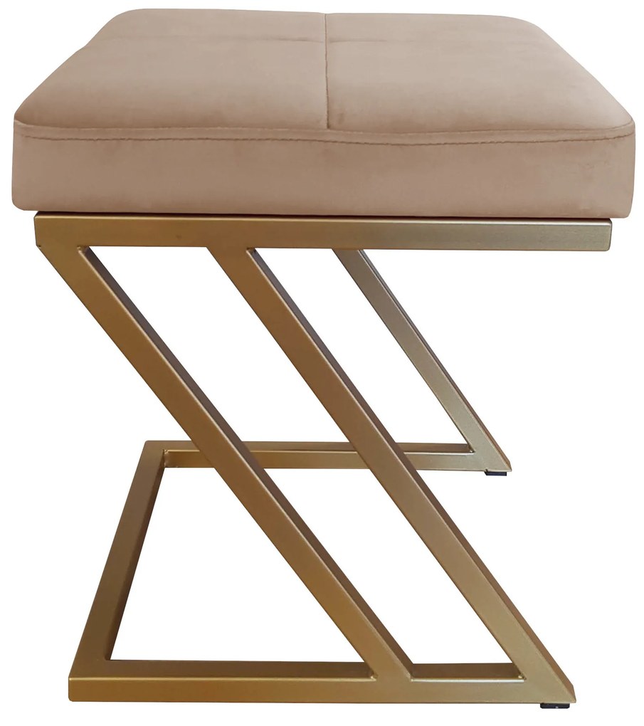 Pufa ZETA LOFT taboret podnóżek podstawa złota MG06