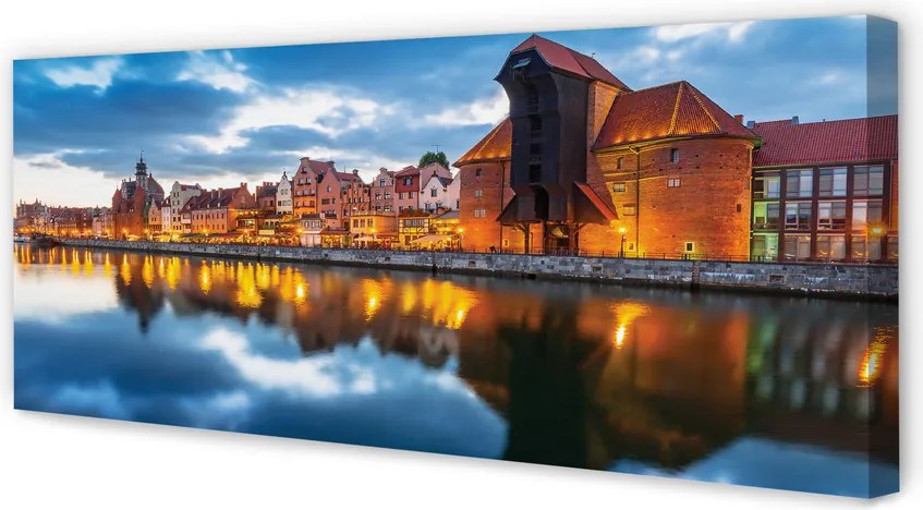 Duży obraz na płótnie Gdańskie Kamienice nad Rzeką