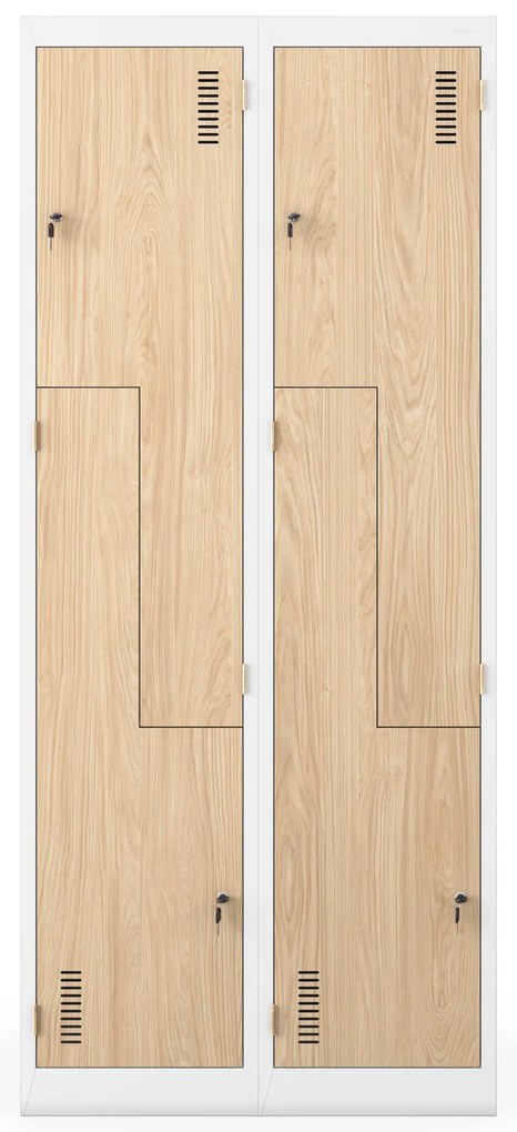 Szafa ubraniowa typu L JULIA, 800 x 1850 x 450 mm, Eco Design: biała/dąb sonoma