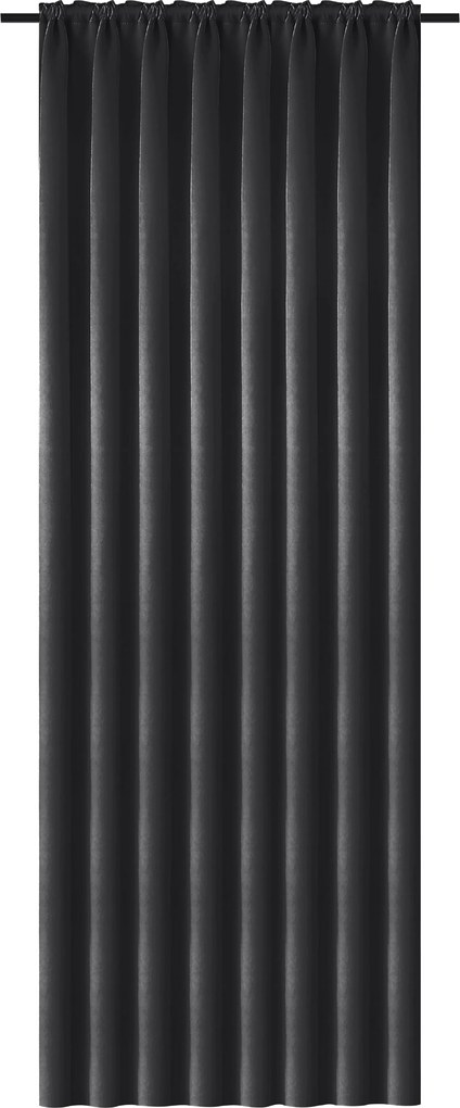 Czarna zasłona OXFORD 140x250 cm Zawieszanie: Metalowe pierścienie