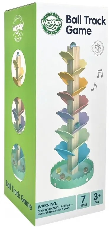 Woopie green drewniany kulodrom muzyczne drzewko tęczowe montessori fsc