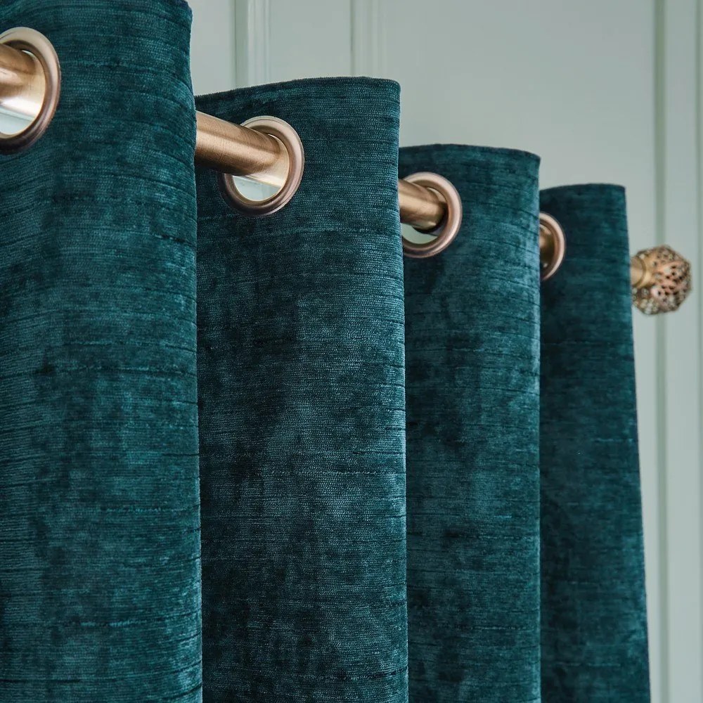 Zielononiebieskie zasłony termiczne z szenilu zestaw 2 szt. 117x183 cm Selene Luxury Chenille – Hyperion