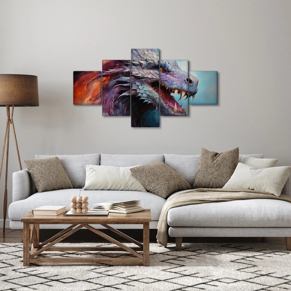 Obraz - Ilustracja przedstawiająca smoka (125x70 cm)
