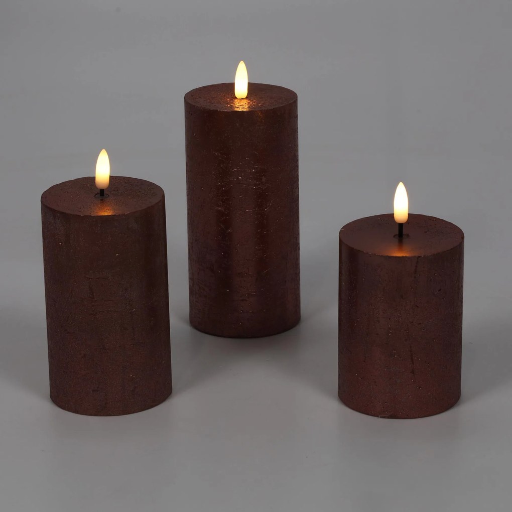 Dekoracyjne świece LED Ø 7,5 cm, 3 szt.