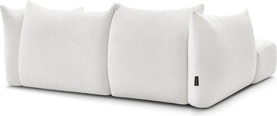 Biały narożnik z materiału bouclé (lewostronny/z szezlongiem) Azra – Bobochic Paris