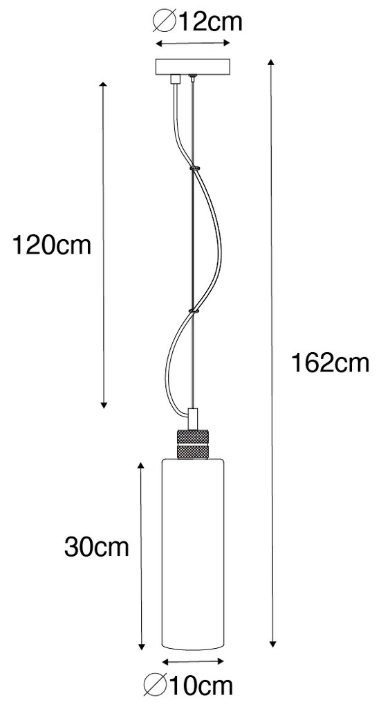 Nowoczesna lampa wisząca czarna z przydymionym szkłem - Stavelot Nowoczesny Oswietlenie wewnetrzne