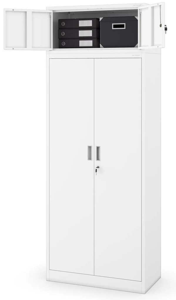 Szafa metalowa biurowa z 4 półkami biała, 1750x800x400 mm: JAN Compact