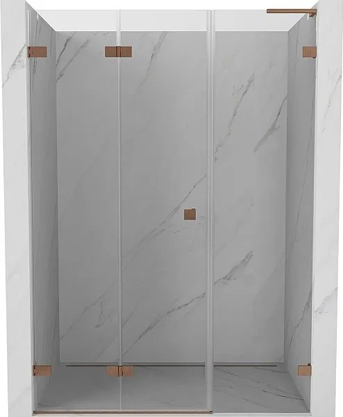 Mexen Lunar-F L drzwi prysznicowe składane lewe 115 cm, transparent, miedź szczotkowana - 836SL-115-050-65-00-L
