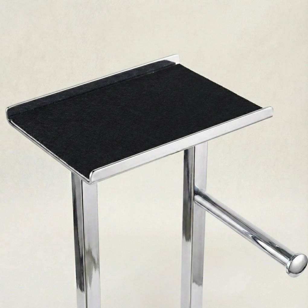 Stojak na papier toaletowy i szczotkę do WC z półką na telefon HYLLA,  65 cm