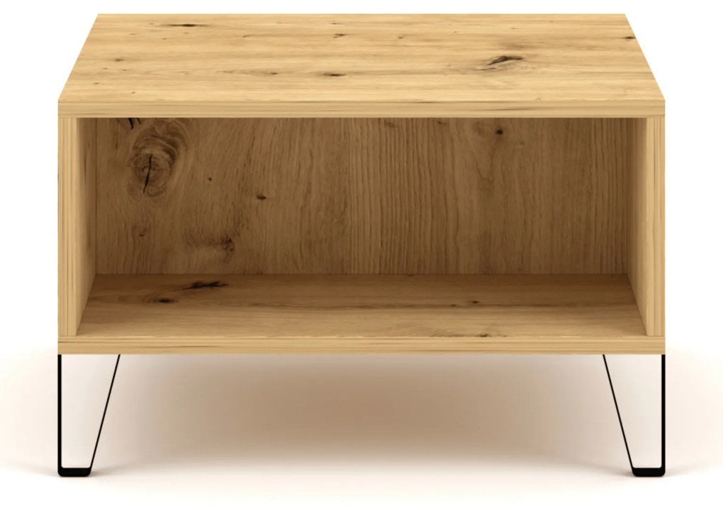Ława Kwadratowa z Półką BACARDI 60 cm Dąb artisan Do Salonu Nowoczesna