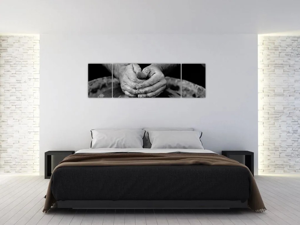 Obraz czarno-biały - garncarstwo (170x50 cm)