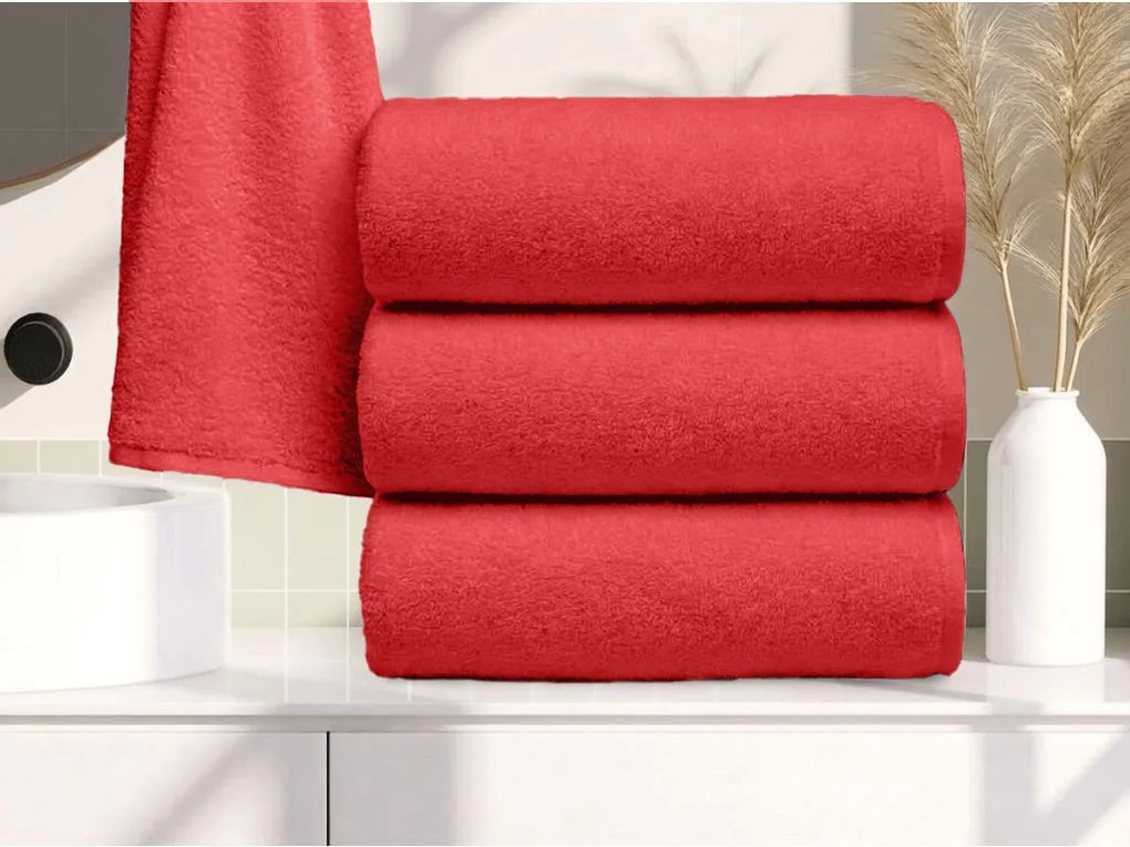 Ręcznik kąpielowy NORIELLE 70x140 cm czerwony, 100% bawełna