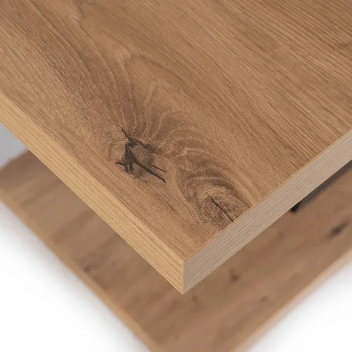 Stół Prostokątny Rozkładany CLARK 120-160 cm Dąb Artisan/Czarny Nowoczesny Loft