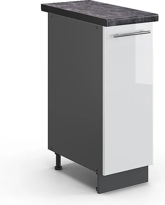 Szafka apteczna biały wysoki połysk 30x60x82 fame-line