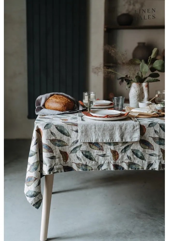 Lniany bieżnik 200x200 cm Golden Fall – Linen Tales